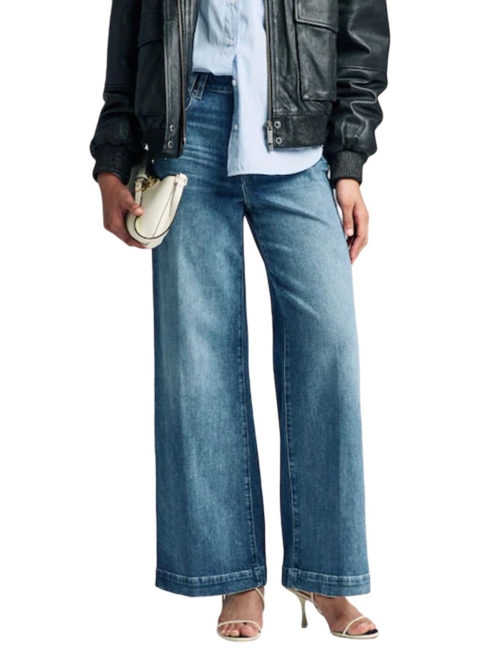 Paige NWT Harper Wide-Leg Jeans Timbre Size 28 - Picture 2 of 10